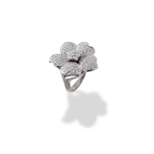 Bague Fleur Cœur - Bague or blanc - GBYG - Jewelry Suisse