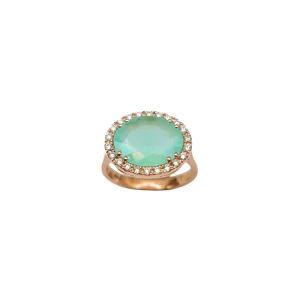 Bague Opale verte - Bague or rose - GBYG Jewelry Suisse