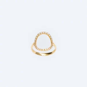 Bague ovale en or jaune et diamants - Gbyg
