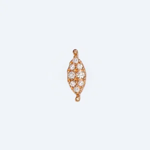Boucle d'oreille unité Aile or rose 750 diamants vs fg 0.08 ct