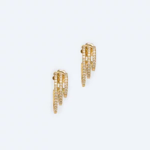 Paire de boucles d'oreille Rock en or jaune et diamants - Gbyg