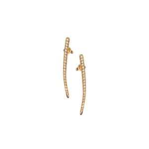 Paire de boucles d'oreille Pic en or jaune et diamants - Gbyg