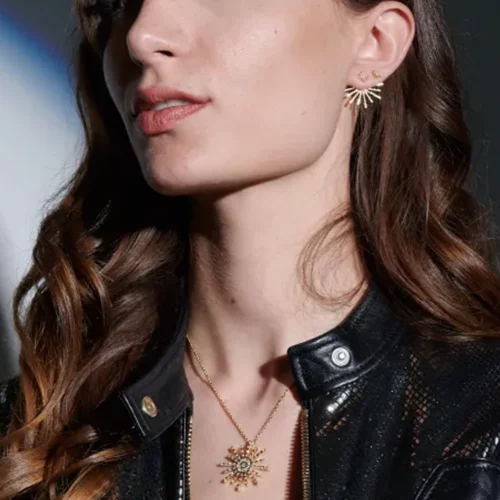 Boucle d'oreille demi Soleil à l'unité