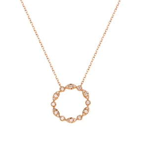 Collier Cercle or rose 750 diamants gbyg