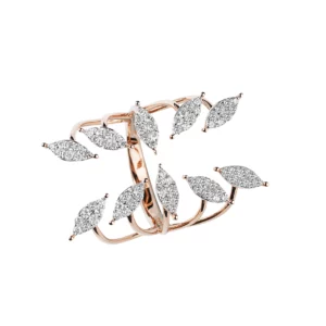 Bague ailes grand modèle - Or rose - Diamants - GbyG