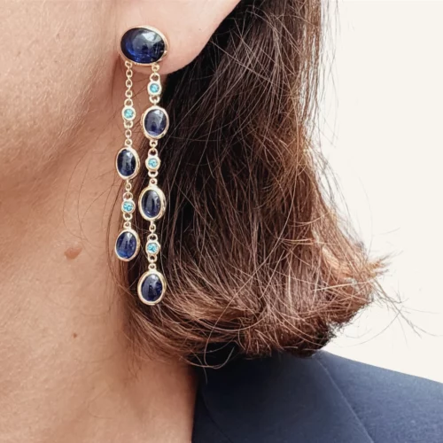 Boucles d'oreille Cyanite